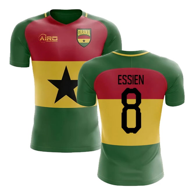 2025-2026 Ghana Flag Concept Football Shirt (Essien 8)-SoccerKits Hub | Buy Soccer Jerseys Online